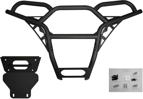 Super ATV الأمامي المصد لعام 2011-2014 Polaris RZR XP 900 / 2012-2014 XP 4 900 | شاق 38 ملم أنبوب الصلب الكربون | مسحوق مطلي للمتانة الإضافية | لوحة زحف الصلب 3MM | يحمي الواجهة الأمامية بالكامل in Saudi Arabia