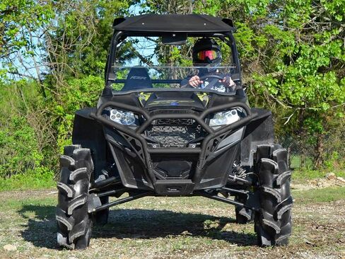 Super ATV الأمامي المصد لعام 2011-2014 Polaris RZR XP 900 / 2012-2014 XP 4 900 | شاق 38 ملم أنبوب الصلب الكربون | مسحوق مطلي للمتانة الإضافية | لوحة زحف الصلب 3MM | يحمي الواجهة الأمامية بالكامل in Saudi Arabia