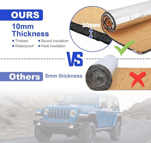 Mofun 394mil 16.14 sqft Car Sound Heat Firewall Heat Dampening Insulation Mat Deadener, Waterproof Sticker 60" x 40" in Saudi Arabia