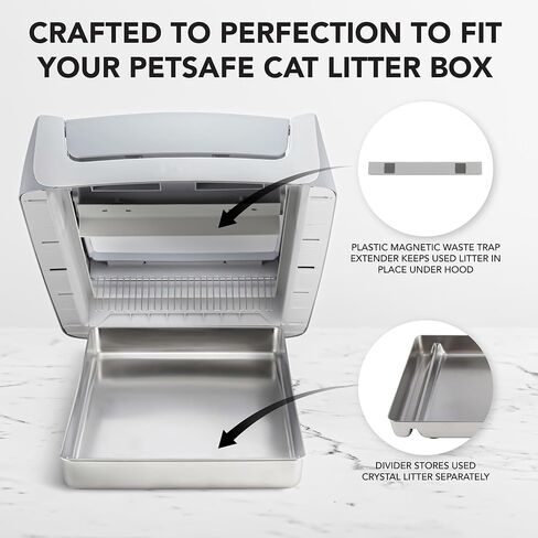 Stainless Steel Replacement Tray Compatible with petsafe Tray for ScoopFree Self-Cleaning Litter Box Systems - with Teaser for Cat - Never Absorbs Odor, Stains in Kuwait