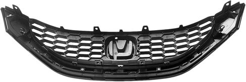 Partsflow Front Pumper Grille Black W/Chrome Honeycomb Grill متوافق مع 2013 2014 2015 Honda Civic in Saudi Arabia
