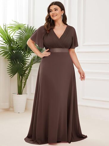 Ever-Pretty Women's Double V-Neck Formal Dresses Plus Size Bridesmaid Dress 09890-PZ in Kuwait