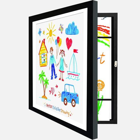 Kids Art Frame & Artwork Display - 8.5x11" Changeable Display Holds 150 Pcs, Magnetic Front-Loading Design for Wall, Perfect Artwork Organizer for Childrens Drawings, Horizontal/Vertical Hanging in Saudi Arabia