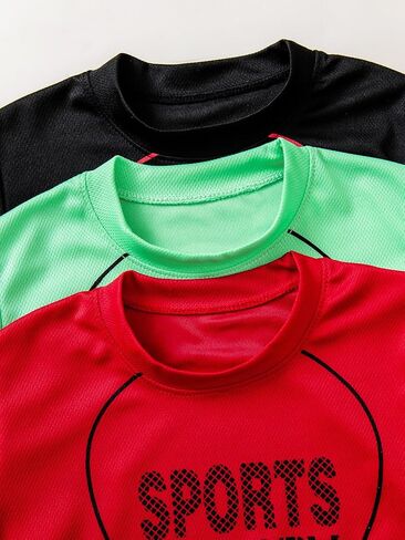Boys' 6PC Active Shorts Set T-Shirt Tee and Quick Drying Shorts Summer Athletic Sets 4-12Y in Saudi Arabia