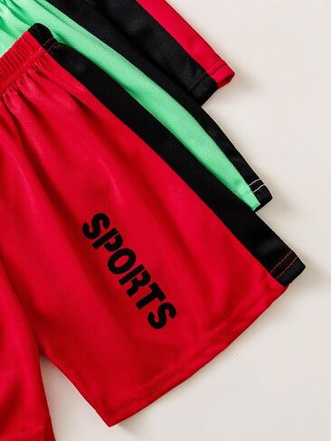 Boys' 6PC Active Shorts Set T-Shirt Tee and Quick Drying Shorts Summer Athletic Sets 4-12Y in Saudi Arabia