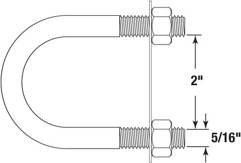 Prime-Line 9071988 U-Bolts, Round Bend, 5/16 In.-18 X 2-1/2 In. X 3-1/2 in (10 Pack) in Saudi Arabia