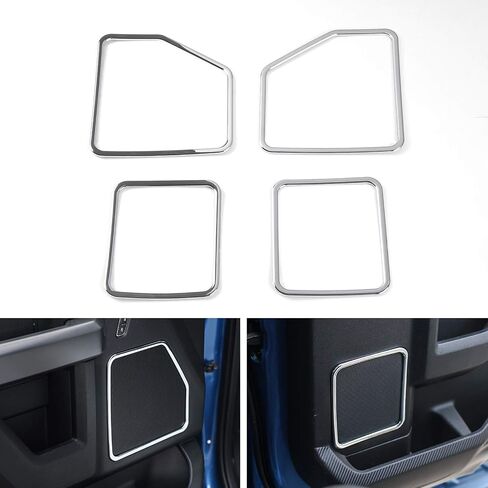 Car Door Loudspeaker Speaker Decoration Frame Cover Trim for Ford F150 2015 2016 2017 (Chrome) in Saudi Arabia