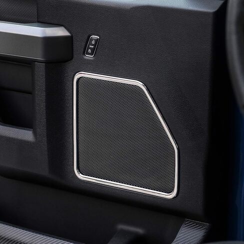 Car Door Loudspeaker Speaker Decoration Frame Cover Trim for Ford F150 2015 2016 2017 (Chrome) in Saudi Arabia