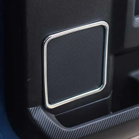 Car Door Loudspeaker Speaker Decoration Frame Cover Trim for Ford F150 2015 2016 2017 (Chrome) in Saudi Arabia