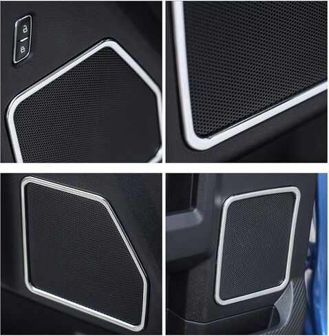 Car Door Loudspeaker Speaker Decoration Frame Cover Trim for Ford F150 2015 2016 2017 (Chrome) in Saudi Arabia