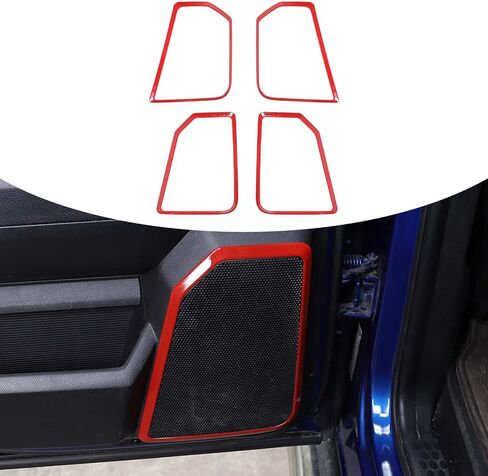 for RAM Door Speaker Trim Ring Red for Dodge RAM 2010-2017 Red Interior Accessories 4pcs in Saudi Arabia