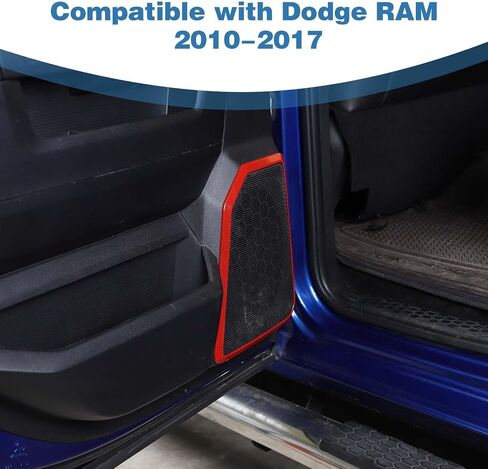 for RAM Door Speaker Trim Ring Red for Dodge RAM 2010-2017 Red Interior Accessories 4pcs in Saudi Arabia