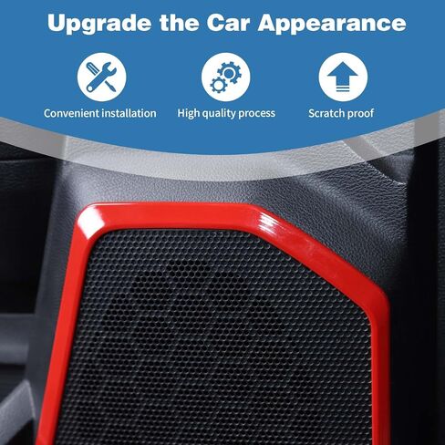 for RAM Door Speaker Trim Ring Red for Dodge RAM 2010-2017 Red Interior Accessories 4pcs in Saudi Arabia