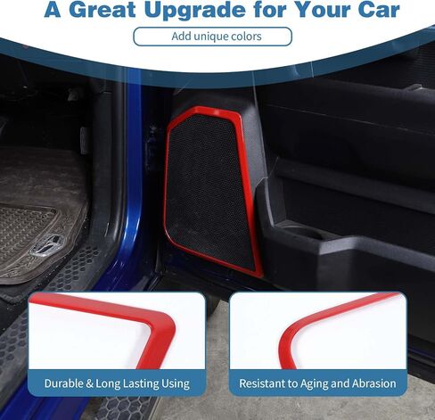 for RAM Door Speaker Trim Ring Red for Dodge RAM 2010-2017 Red Interior Accessories 4pcs in Saudi Arabia