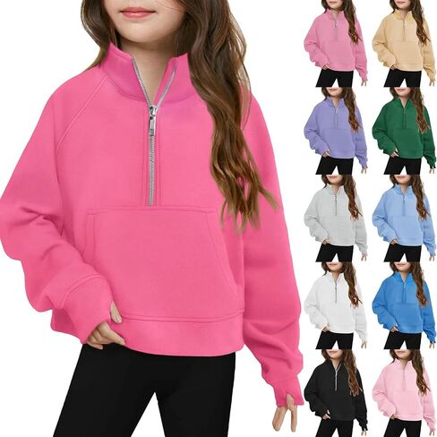 الفتيات نصف الرمز البريدي في شتاء شتاء عصري شتاء اقتصاص ثقب الإبهام طويل الأكمام in Kuwait