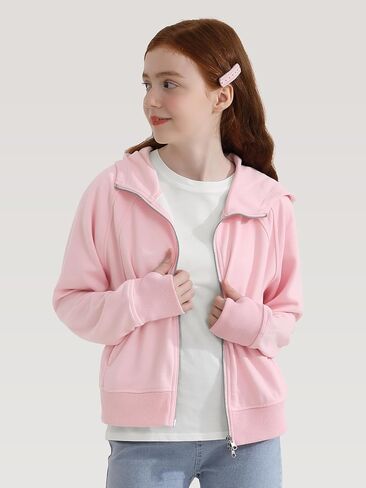 الفتيات zip up hoodies اقتصاص في سن المراهقة بلوزات طويلة الأكمام in Kuwait