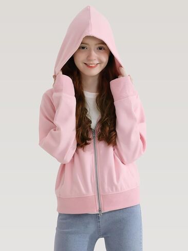 الفتيات zip up hoodies اقتصاص في سن المراهقة بلوزات طويلة الأكمام in Kuwait