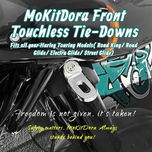 دعامة ربط أمامية بدون لمس من MoKitDora لدراجة Harley Touring FLH/T Road King Glide وStreet Electra Glide، كروم in Kuwait