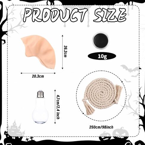 5Pcs Halloween Uncle Costume Set Include Robe Cord Belt Bald Cap and Makeup Black Cream for Men Dress Up in Saudi Arabia
