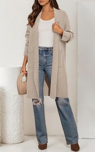 Prettygarden Long Sleeve Label Label Stepresigan Swegants for Women Trendy 2025 Sweater Sweater Long Long Long Coats in Kuwait