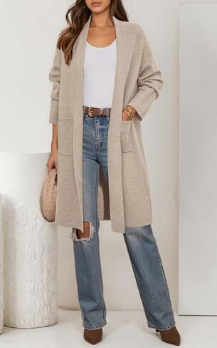 Prettygarden Long Sleeve Label Label Stepresigan Swegants for Women Trendy 2025 Sweater Sweater Long Long Long Coats in Kuwait