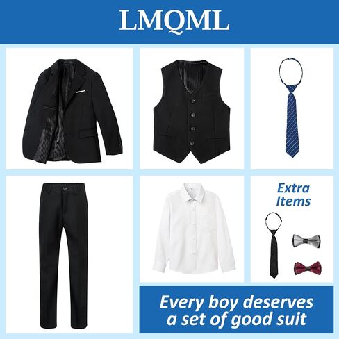 8 Piece Boys Suit Slim Fit Formal Suit Set, Adjustable Waist, for Toddler Boy Teenage, Wedding, Graduation, Churches in Saudi Arabia