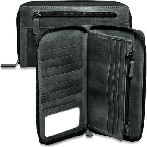 Jack Georges Voyager Large Zip-Around Travel Wallet #7724 (Black) in Saudi Arabia