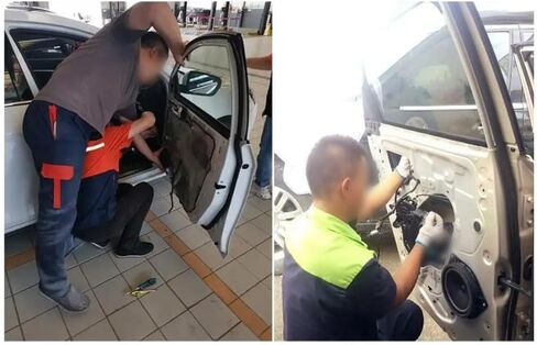 Car Door Alignment Adjustment Tool Alloy Body Shop Equipment for Vehicle Hinge and Dent Repair Automotive Door Correction and Adjustment Device for Sedan Pickup Truck Restaurant (black) in Kuwait