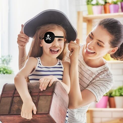 Pirate Eye Patch و Pirate Eye Patches للأطفال البالغين البالغين من الجمجمة وتصميم العظام المتقاطعة. in Saudi Arabia