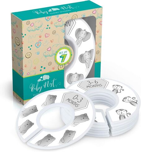 Baby Nest Designs Closet Dividers for Baby Clothes [Floral Bouquet] - 7X Baby Clothing Size Age Dividers from Newborn Infant to 24 Months - Floral Baby Clothes Dividers and Nursery Closet Organizer in Kuwait