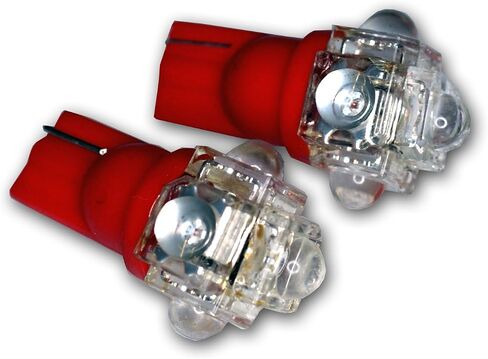 Tuningpros LEDUHL-T10-R5 Under Hood Light LED Light Bulbs T10 Wedge, 5 Flux LED Red 2-pc Set in Saudi Arabia