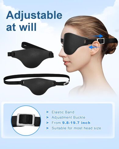 eZAKKA Leather Eye Patch Pirate for Adults Right & Left Eyes, Eye Patches for Men for Lazy Eyes, Adjustable Eyepatch for Adults After Surgery, Black(Glossy Style) in Saudi Arabia