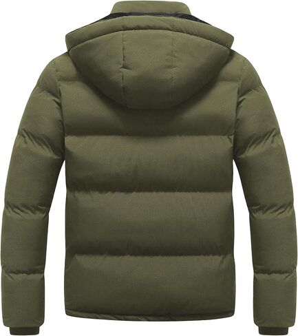 Chrisuno Men's Winter Coat Waterproof Warm Puffer Jacket Quilted Insulated Bubble Jackets with Hood in Saudi Arabia