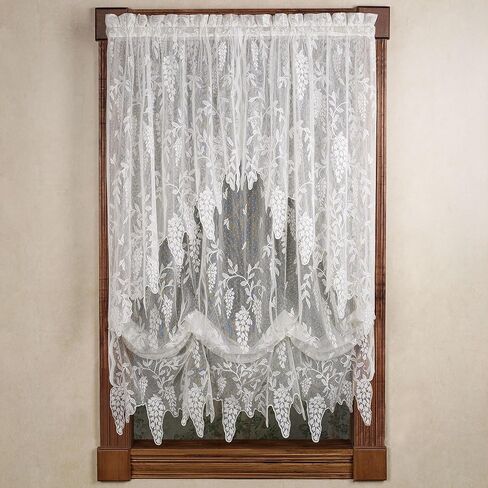 الفاخرة الشفافة البوليستر wisteria wisteria arbor دانتيل العلاج | 2 قطعة مجموعة 38L غنيمة العلاقات العامة والبالون الظل | الكلاسيكية الخالدة التقليدية | زهرة | أبيض | جيب قضيب | غسل الآلة | تصفية الضوء in Saudi Arabia