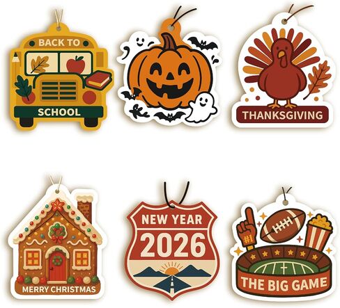 6 Pcs Car Air Freshener, Cute air Freshies for Car and Holiday Decoration, Scented Car Decor Accessories, Gift for Festival in Saudi Arabia