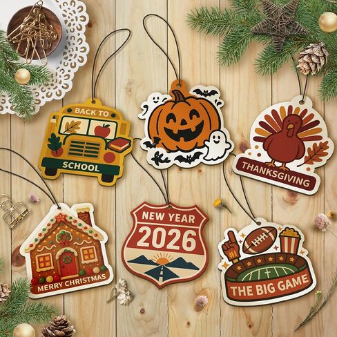 6 Pcs Car Air Freshener, Cute air Freshies for Car and Holiday Decoration, Scented Car Decor Accessories, Gift for Festival in Saudi Arabia