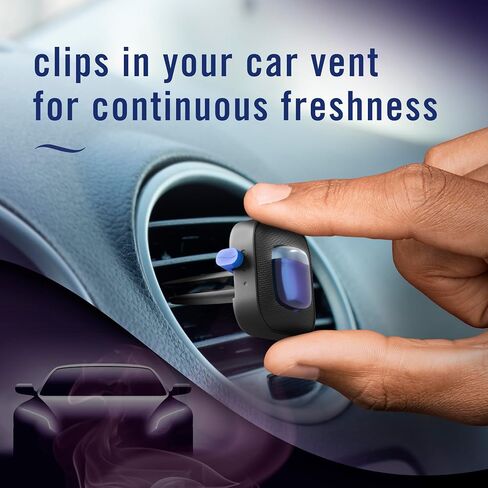 Febreze Auto Air Graperener ، مقطع تنفيس السيارات في مكافحة الرائحة ، رائحة العاصفة في منتصف الليل ، 8 Count in Kuwait