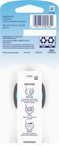Febreze Auto Air Graperener ، مقطع تنفيس السيارات في مكافحة الرائحة ، رائحة العاصفة في منتصف الليل ، 8 Count in Kuwait