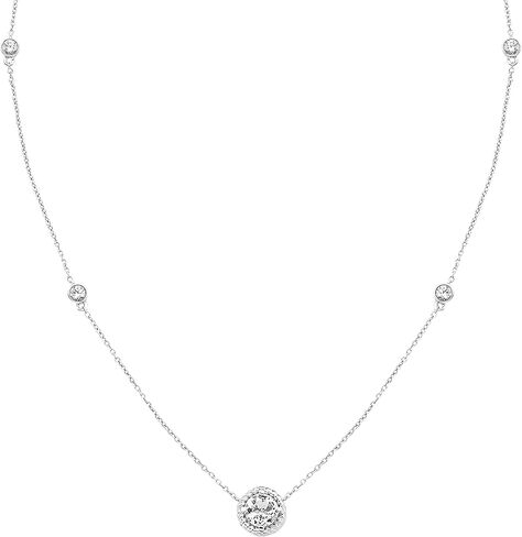 Boston Bay Diamonds 925 Sterling Silver Birthstone Gemstone & LAB White Japphire 5 NETLACE على 20 "سلسلة كابل قابل للتعديل in Saudi Arabia