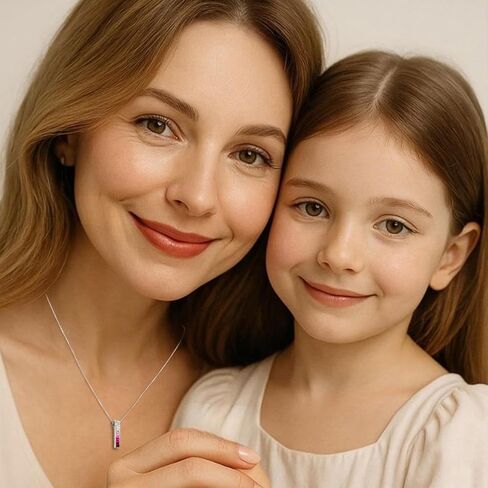 925 Sterling Silver Bar Necklace for Women Gradient Gemstones Miniversary عيد ميلاد عيد ميلاد عيد الحب يوم التخرج للزوجة صديقة ابنة in Saudi Arabia