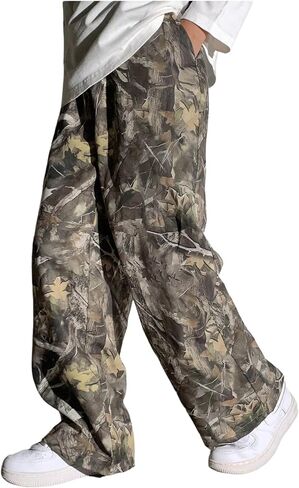 GORGLITTER Boy's Camo Print Baggy Pants Elastic Waist Straight Leg Track Pants Fashion 2025 in Saudi Arabia