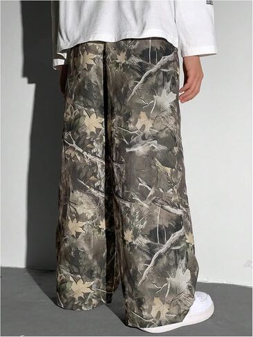 GORGLITTER Boy's Camo Print Baggy Pants Elastic Waist Straight Leg Track Pants Fashion 2025 in Saudi Arabia