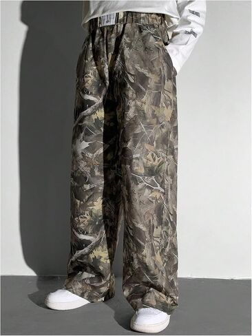 GORGLITTER Boy's Camo Print Baggy Pants Elastic Waist Straight Leg Track Pants Fashion 2025 in Saudi Arabia