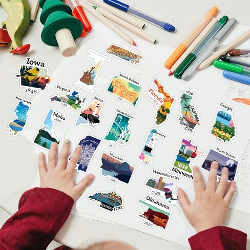 50PCS United States Map Stickers, USA Travel Stickers in Saudi Arabia