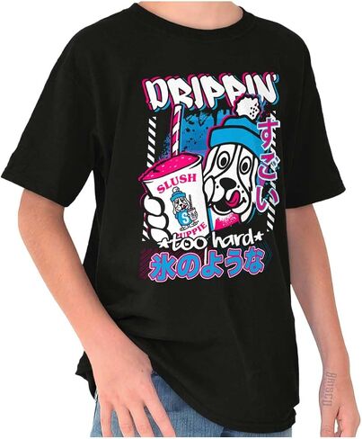 Brisco Brands Kanji Slush Puppie Drippin Too Hard Crewneck T Shirts Boy Girl in Saudi Arabia