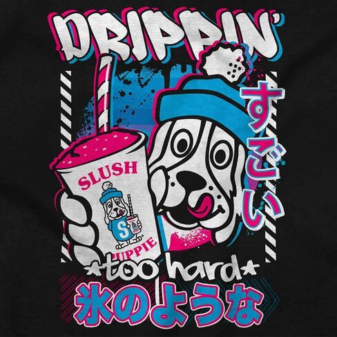 Brisco Brands Kanji Slush Puppie Drippin Too Hard Crewneck T Shirts Boy Girl in Saudi Arabia