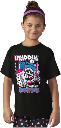 Brisco Brands Kanji Slush Puppie Drippin Too Hard Crewneck T Shirts Boy Girl in Saudi Arabia