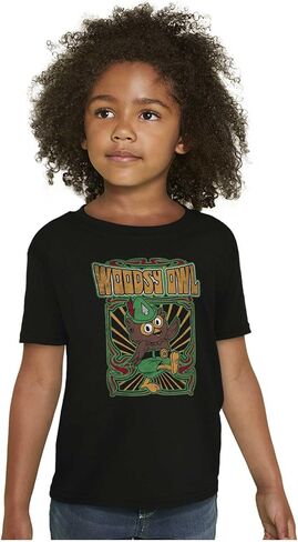 Cool Psychedelic Hippie Woodsy Owl Crewneck T Shirts Boy Girl in Saudi Arabia