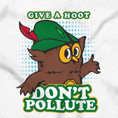 Retro Woodsy Owl Don't Pollute Crewneck T Shirts Boy Girl in Saudi Arabia