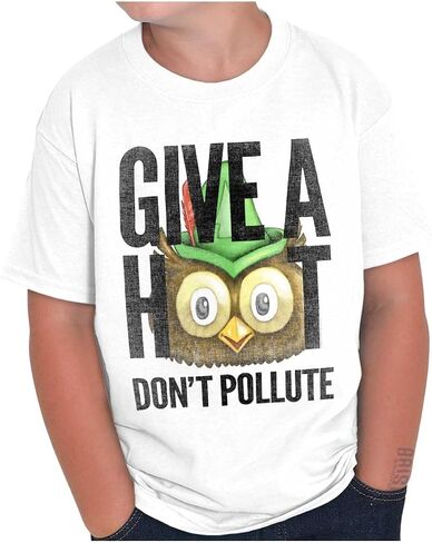 Cool Woodsy Owl Give A Hoot Eyes Crewneck T Shirts Boy Girl in Saudi Arabia